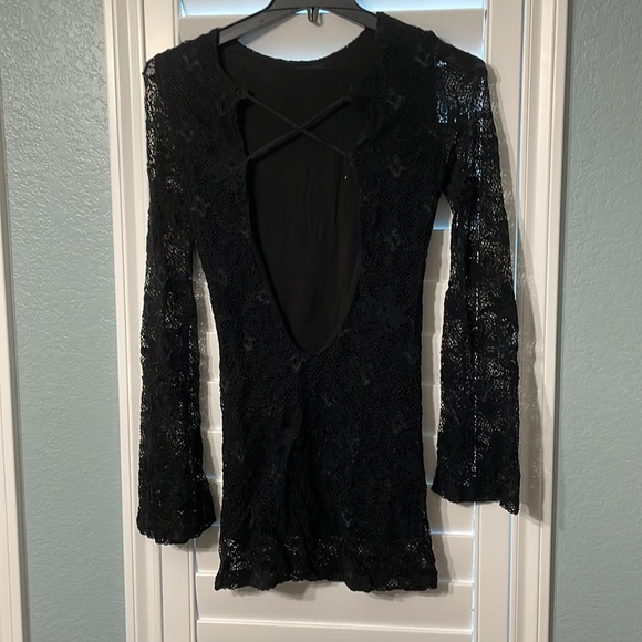 Nightcap Mini Black Dress-Open back - Picture 2 of 3